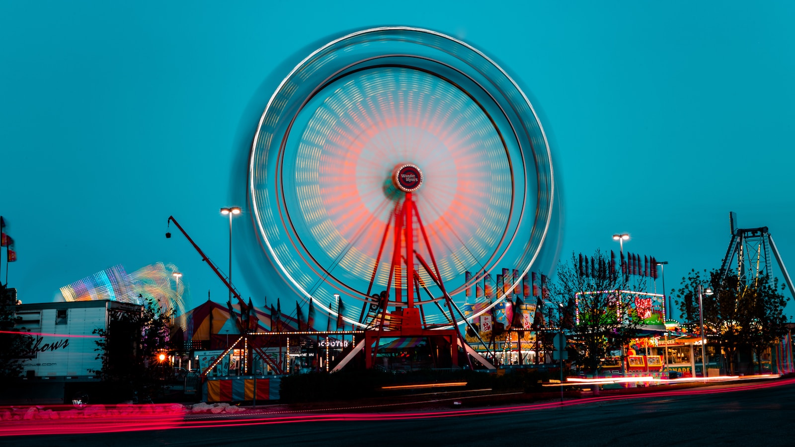 turned-on Ferris Wheel miniature