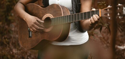 person playing guitar